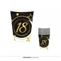 BICCHIERI IN CARTA 240ml COMPLEANNO 18ANNI 6pz