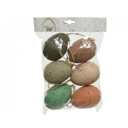 BUSTA UOVA COLOR ASS.TE C/FILO H.9cm 6pz