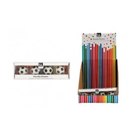 GOMME A FORMA DI PALLA DA CALCIO 4pz