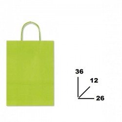 BORSA CARTA COLOR MIS.26+12x36cm VERDE LIMONE 764
