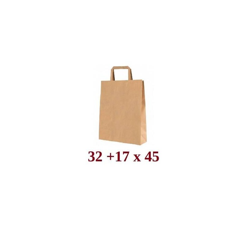BORSA CARTA AVANA PIATTINA 32+17x45cm CARTONE 250pz