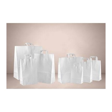 BORSE CARTA BIANCA PIATTINA 70gr F.TO 26+18x26cm 250pz