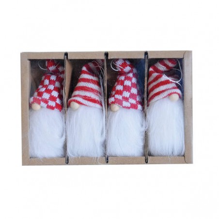 BOX C/BABBO NATALE CON APPENDINO 4pz H.10cm