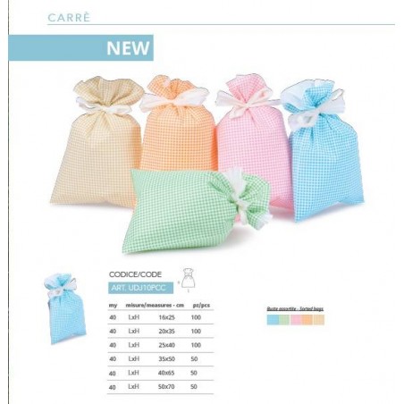 BUSTE REGALO P.P.L. 16x25 PERLATO CARRè ASS.TO 100pz