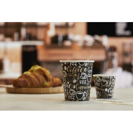 BICCHIERI CARTA+PE TAKE AWAY 240ml ø8x9cm 50pz COFFEE LEO