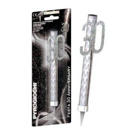 CANDELOTTO TORTA 30 ANNI GLITTER ANNIVERSARY