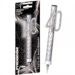 CANDELOTTO TORTA 40 ANNI GLITTER ANNIVERSARY