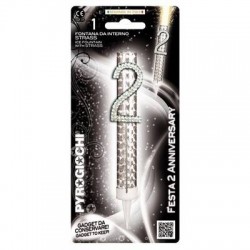 CANDELOTTO TORTA N°2 GLITTER ANNIVERSARY