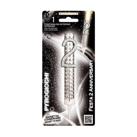 CANDELOTTO TORTA N°2 GLITTER ANNIVERSARY