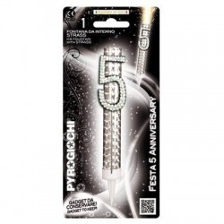 CANDELOTTO TORTA N°5 GLITTER ANNIVERSARY