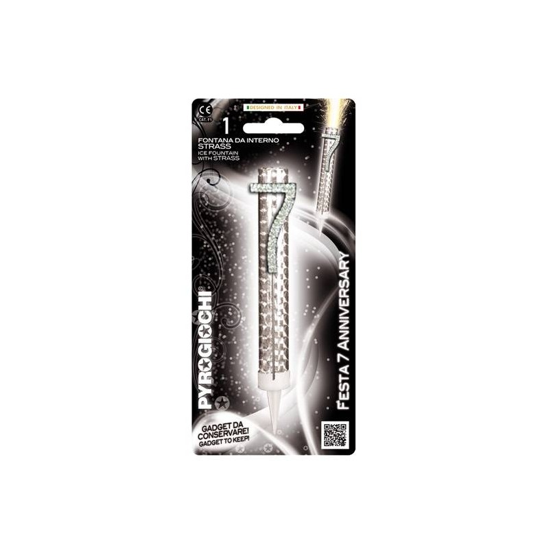 CANDELOTTO TORTA N°7 GLITTER ANNIVERSARY