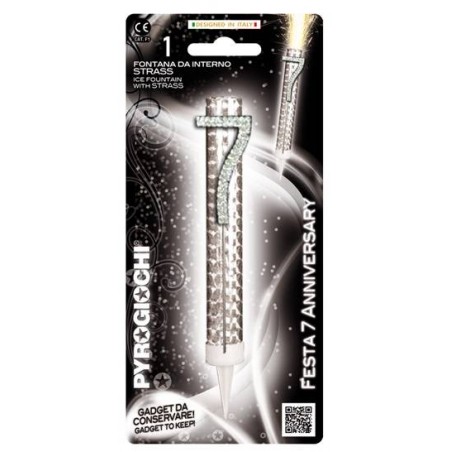 CANDELOTTO TORTA N°7 GLITTER ANNIVERSARY