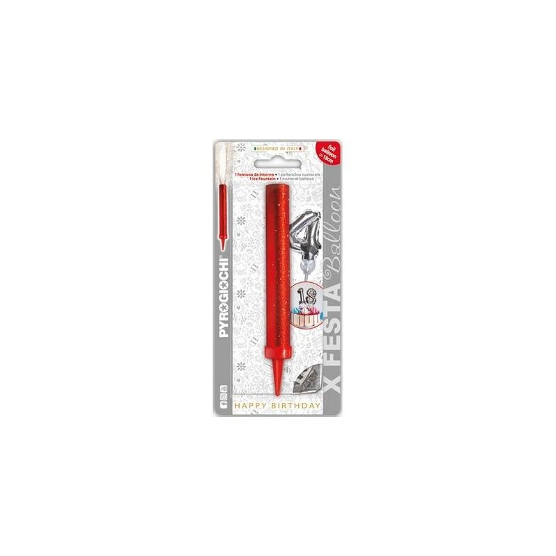 CANDELOTTO FESTA + PALLONCINO MYLAR N°4 H.13cm