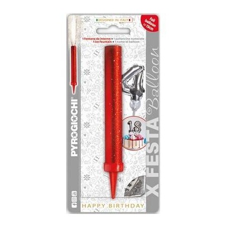 CANDELOTTO FESTA + PALLONCINO MYLAR N°4 H.13cm