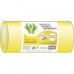 SACCHI NU 70x110cm RACCOLTA DIFFERENZIATA GIALLO 10pz