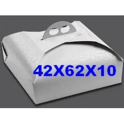 SCATOLA PORTA TORTA RETTANGOLARE 42x62x10 BIANCO RAMAGE