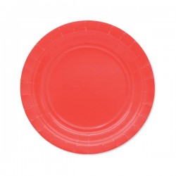 PIATTI DESSERT ECOLOR BIODEGRADABILI 18cm ROSSO 25pz