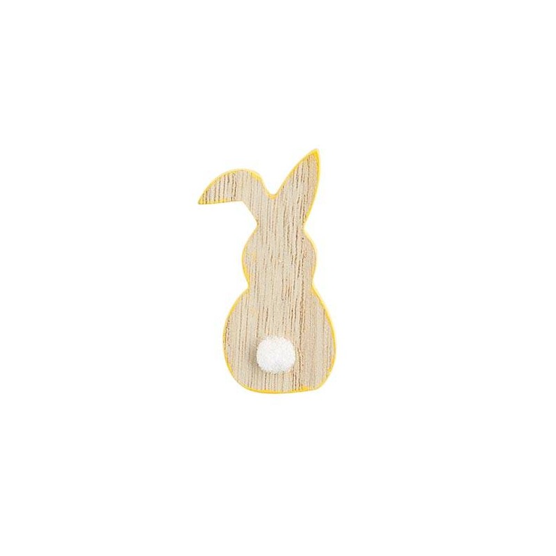 SCATOLA CONIGLI BORDO GIALLO LEGNO 5cm 8pz