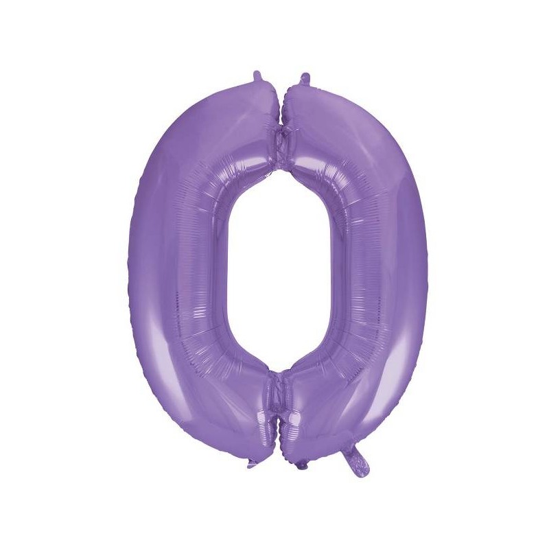 PALLONE NUMERO 0 MYLAR 102cm 40 VELVET LILLA