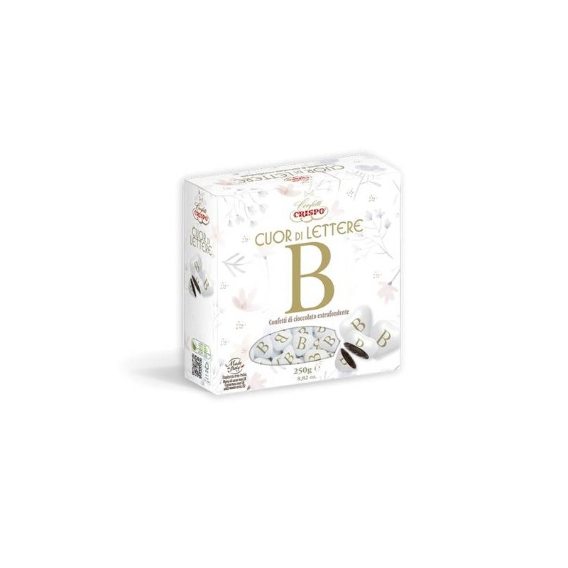 CONFETTI CUOR DI LETTERE B CIOCCOLATO FONDENTE 250gr