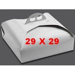 SCATOLA PORTA TORTA QUADRATA MIS.29x29x7 BIANCO RAMAGE