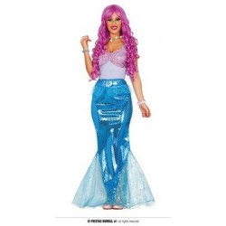 COSTUME SIRENA VIOLA/BLU T-SHIRT E GONNA TG.42 - 44