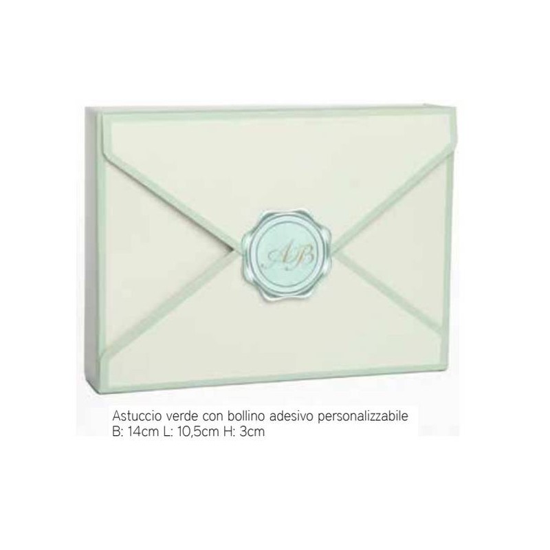 SCATOLA BUSTA VERDE C/SIGILLO 10,5x14x3cm 10pz