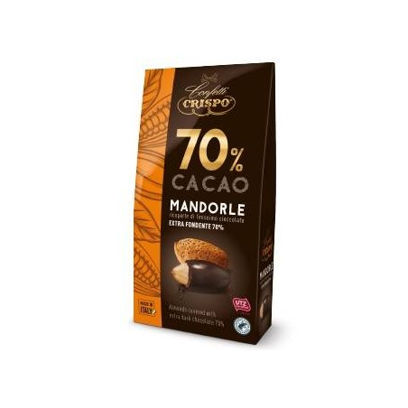 MANDORLE RICOPERTE DI CIOCCOLATO FONDENTE 70% 130gr