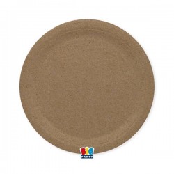 PIATTI PIANI ECOLOR BIODEGRADABILI 24cm KRAFT 25pz