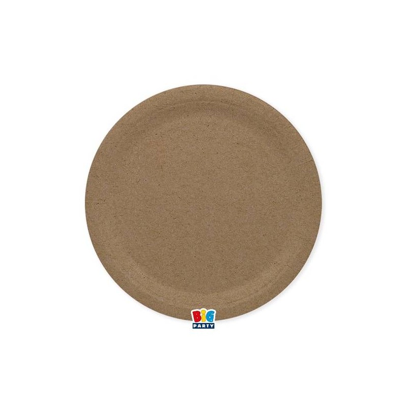 PIATTI PIANI ECOLOR BIODEGRADABILI 24cm KRAFT 25pz