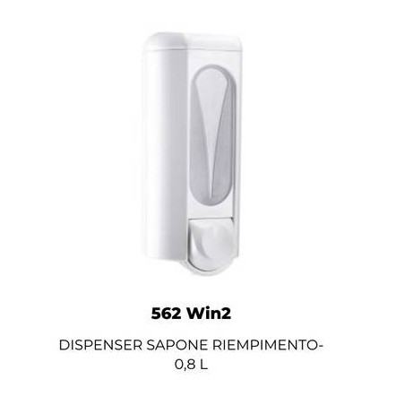 DISPENSER SAPONE LIQUIDO A RABBOCCO 0.8lt BIANCO 562 WIN2