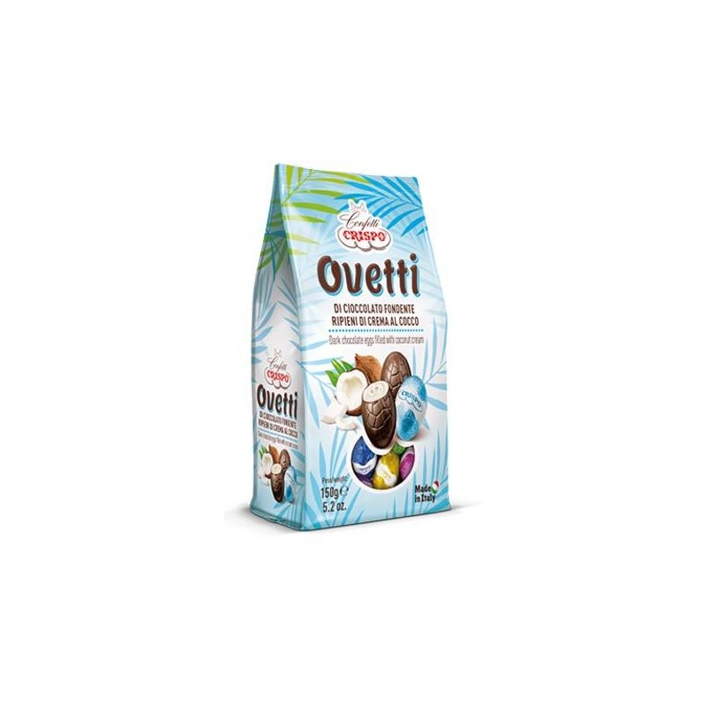 OVETTI DI CIOCCOLATO FONDENTE CON CREMA AL GUSTO COCCO 150gr