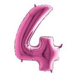 PALLONE NUMERO 4 MYLAR 102cm 40 FUCSIA