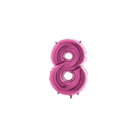 PALLONE NUMERO 8 MYLAR 102cm 40 FUCSIA