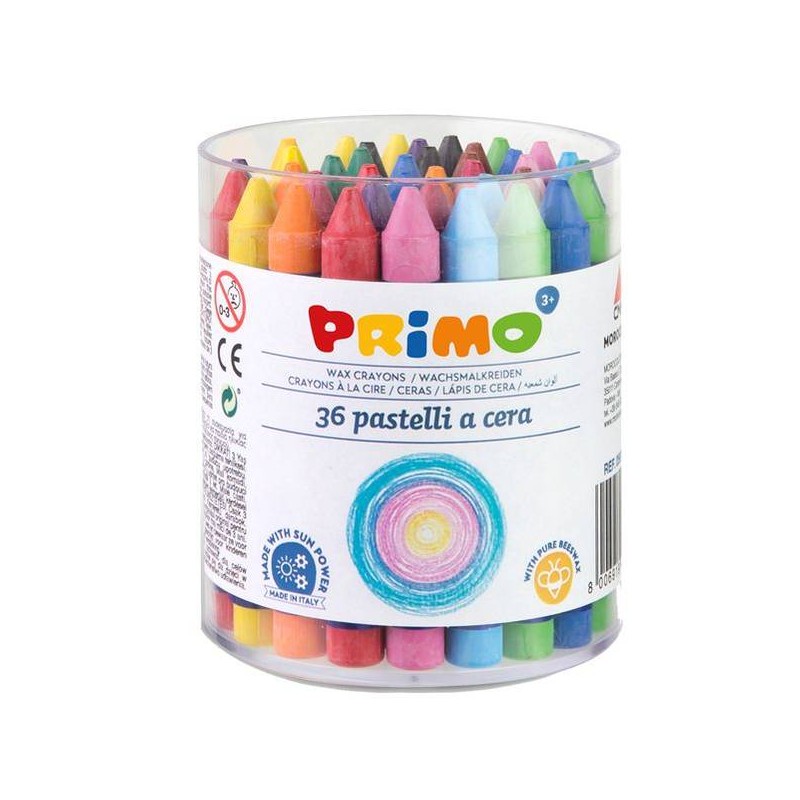 PASTELLI A CERA JUMBO 36pz BARATTOLO PRIMO