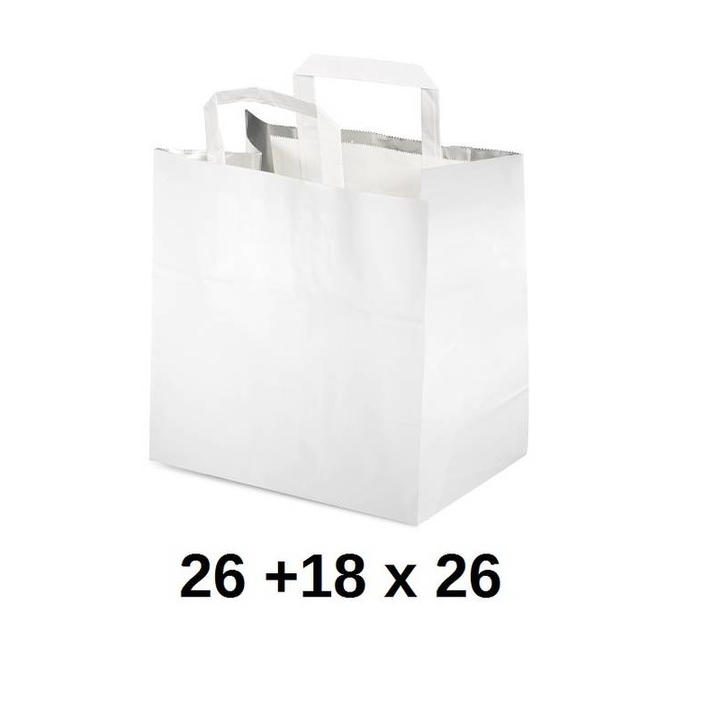 BORSA TERMICA CARTA BIANCA PIATTINA 26+18x26cm CALDO & FREDDO 25pz