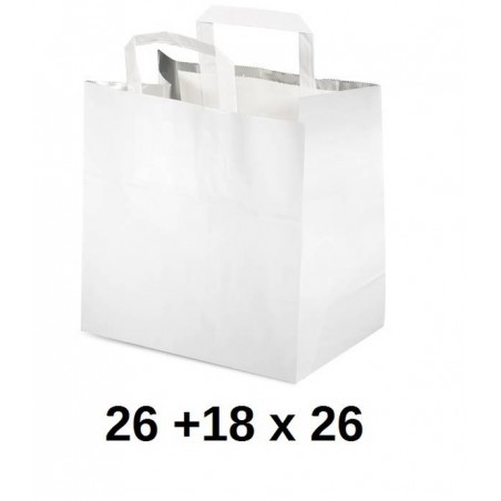BORSA TERMICA CARTA BIANCA PIATTINA 26+18x26cm CALDO & FREDDO 25pz