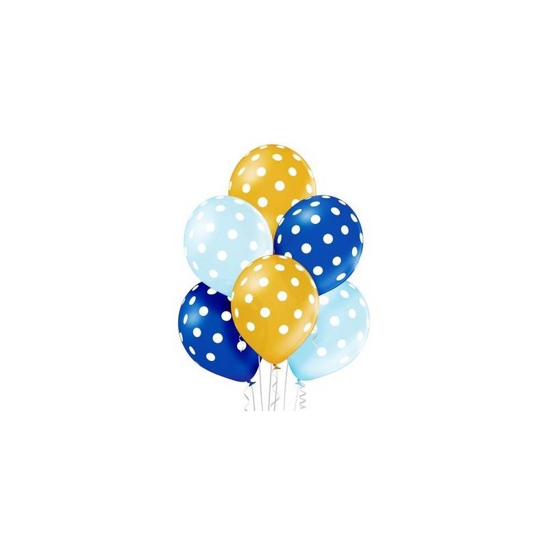PALLONCINI LATTICE 12 30cm POLKA DOTS BOY 6pz