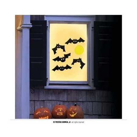 DECORAZIONE VETROFANIE GEL PIPISTRELLI 20x25cm