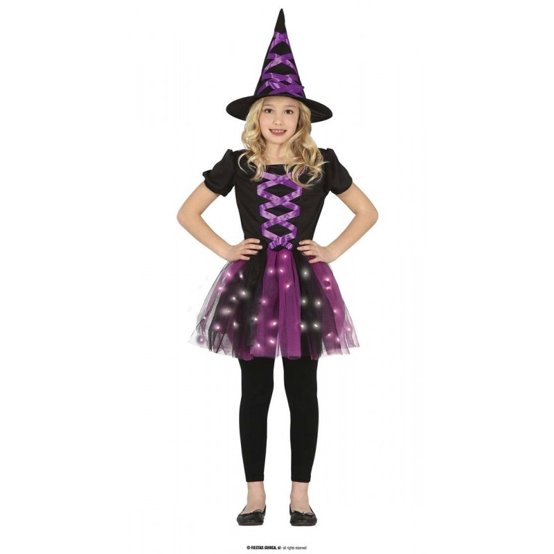 COSTUME STREGA WITH CON GONNA LED 3-4 anni