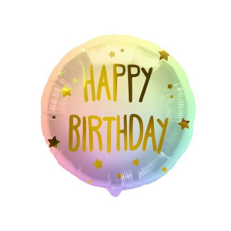 PALLONE MYLAR 18 45cm HAPPY BIRTHDAY STARS