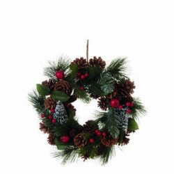 GHIRLANDA CORONA PINO INNEVATA Ø35cm