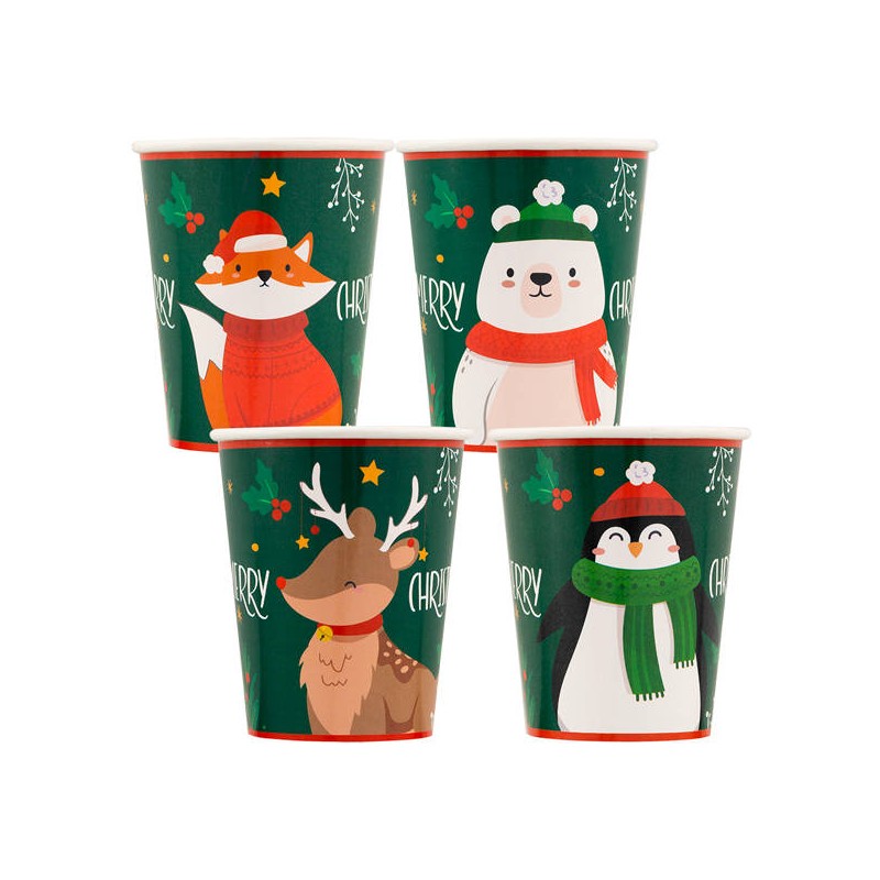 BICCHIERI 250cc E8 COVER SANTA'S FRIENDS 8pz