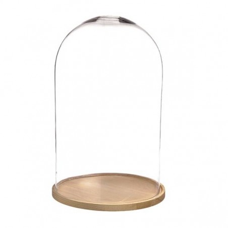 CUPOLA IN VETRO H50 CON BASE MDF Ø30cm