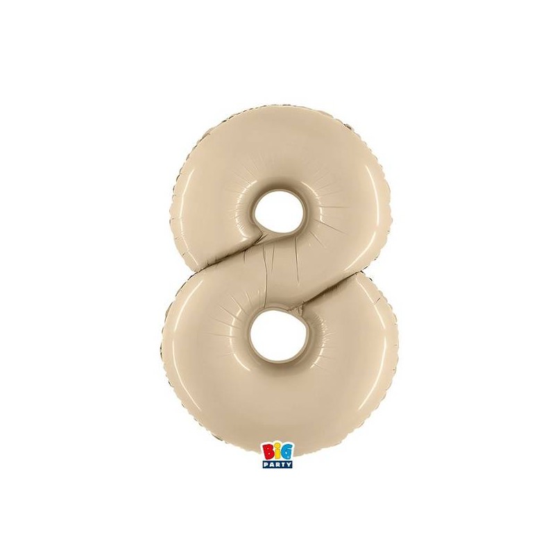 PALLONE NUMERO 8 MYLAR 102cm 40 CREMA