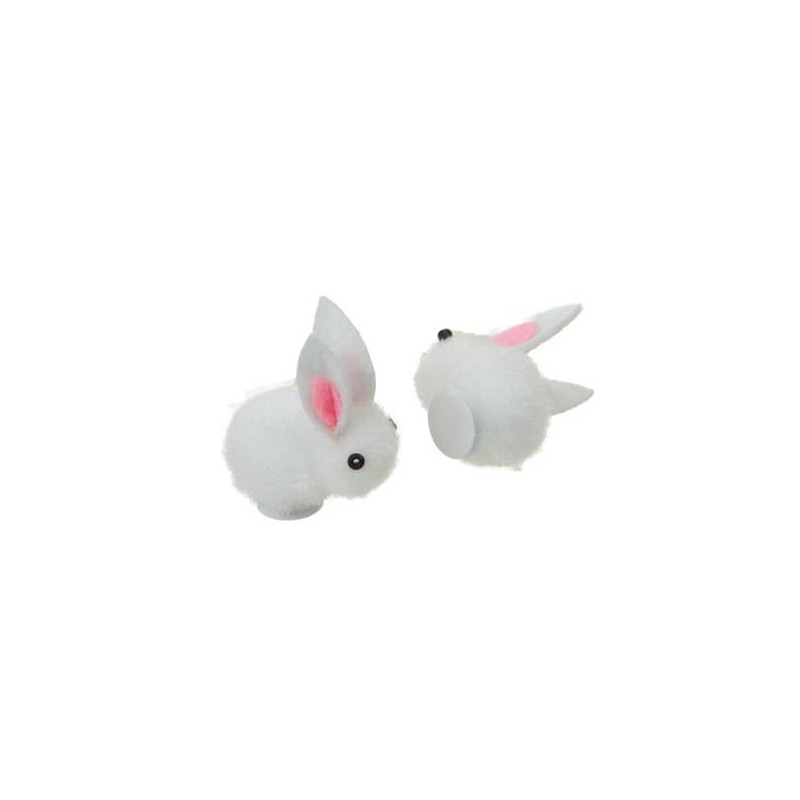 RABBITS h2,5cm WHITE CON ADESIVO 30pz