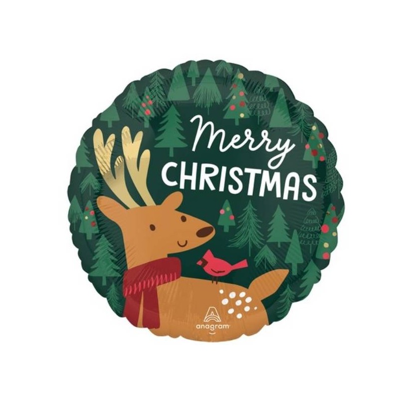 PALLONE MYLAR 17 43cm MODERN CHRISTMAS REINDEER