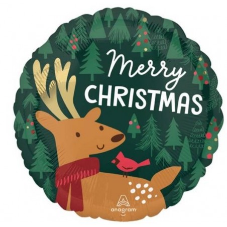 PALLONE MYLAR 17 43cm MODERN CHRISTMAS REINDEER