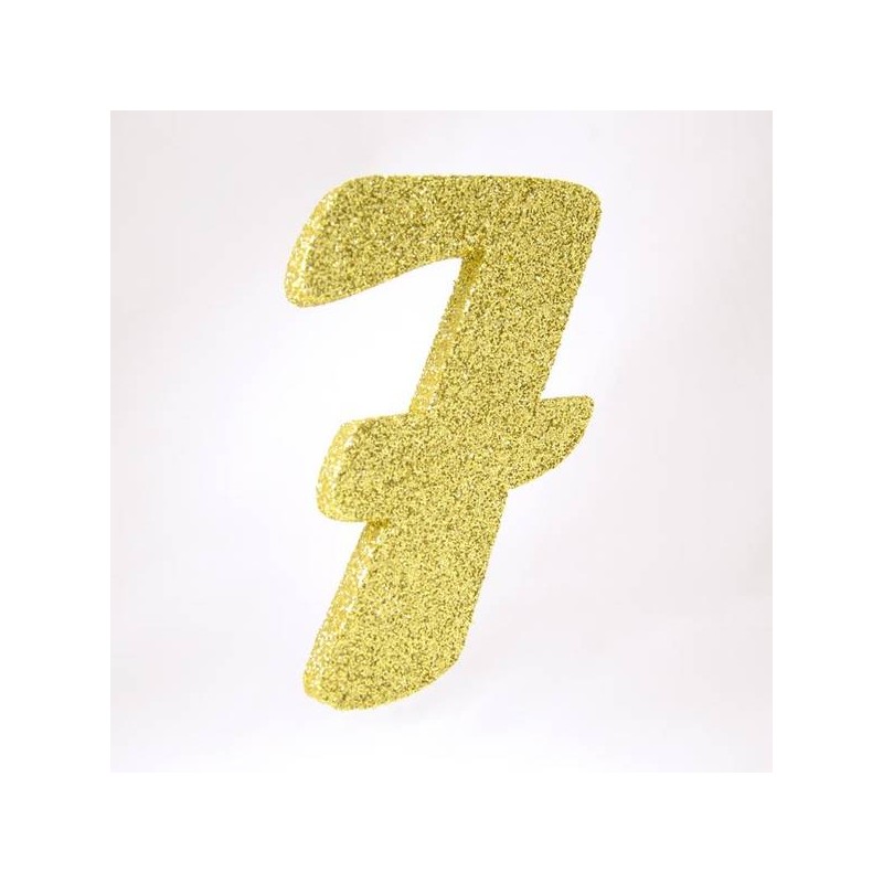 NUMERO POLISTIROLO GLITTER mm120x90 7 ORO