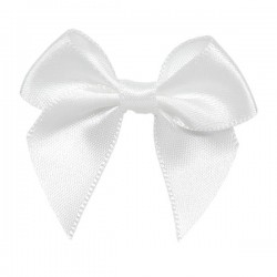 FIOCCO RASO SATIN BOW 4,5cm WHITE 24pz